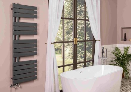 modern style bathroom with view