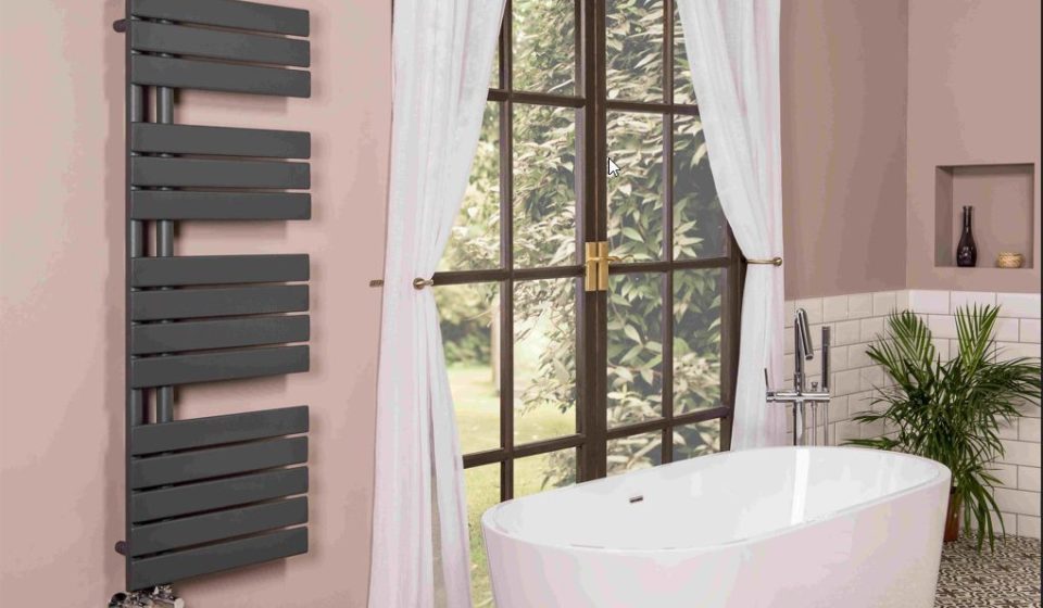 modern style bathroom with view
