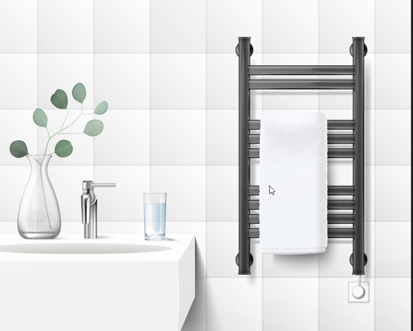 Realistic Towel Heater Illustration